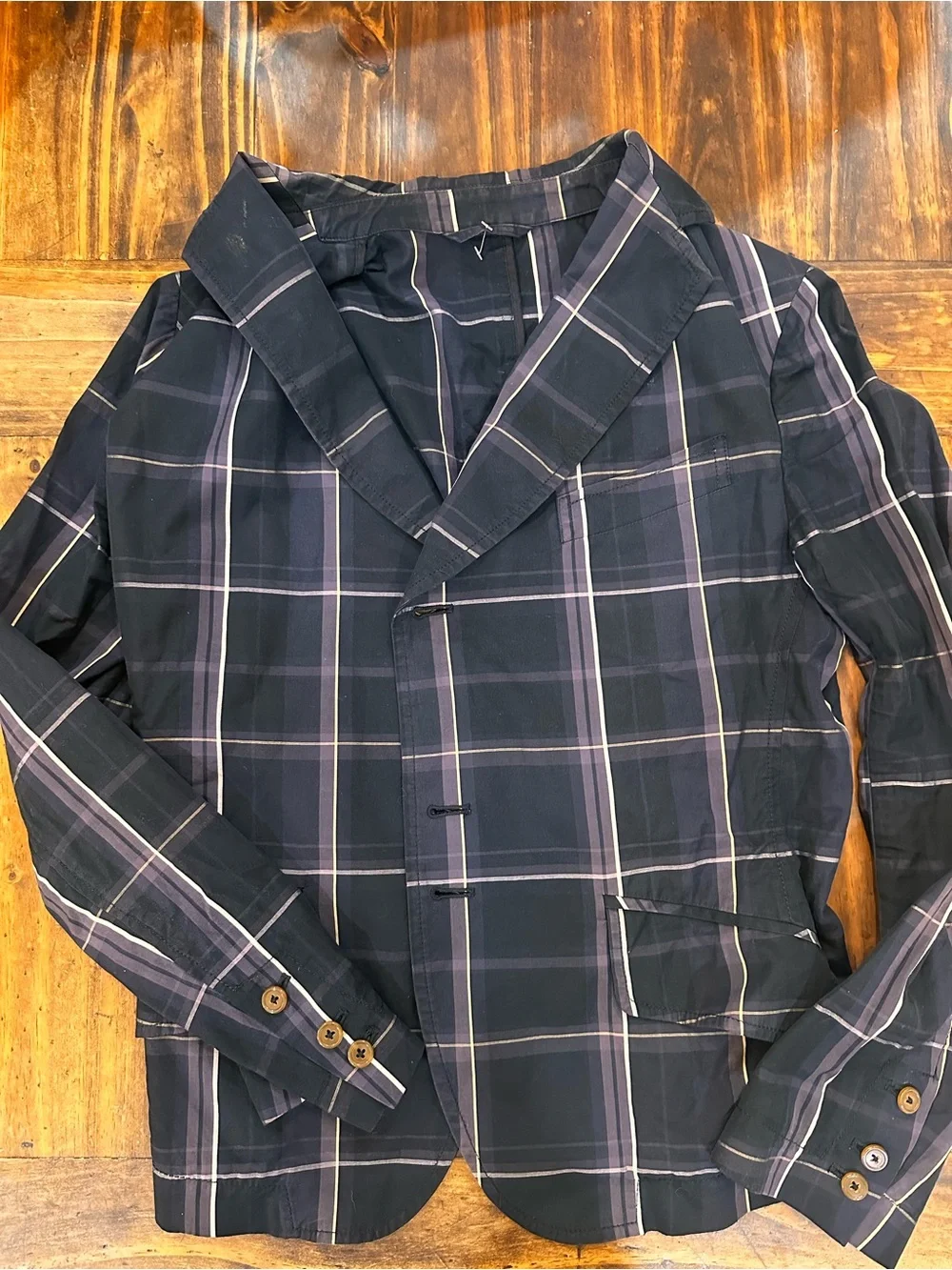 Vintage Men’s Vivienne Westwood Plaid Blazer Suit Jacket Size IT 46 US 36 Navy - Picture 2 of 10